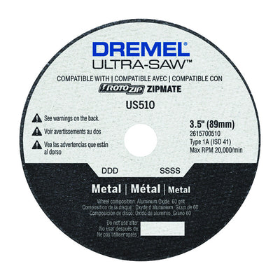 Dremel Ultra-Saw 3-1/2 in. D X 1/2 in. Aluminum Oxide Metal Cutting Wheel