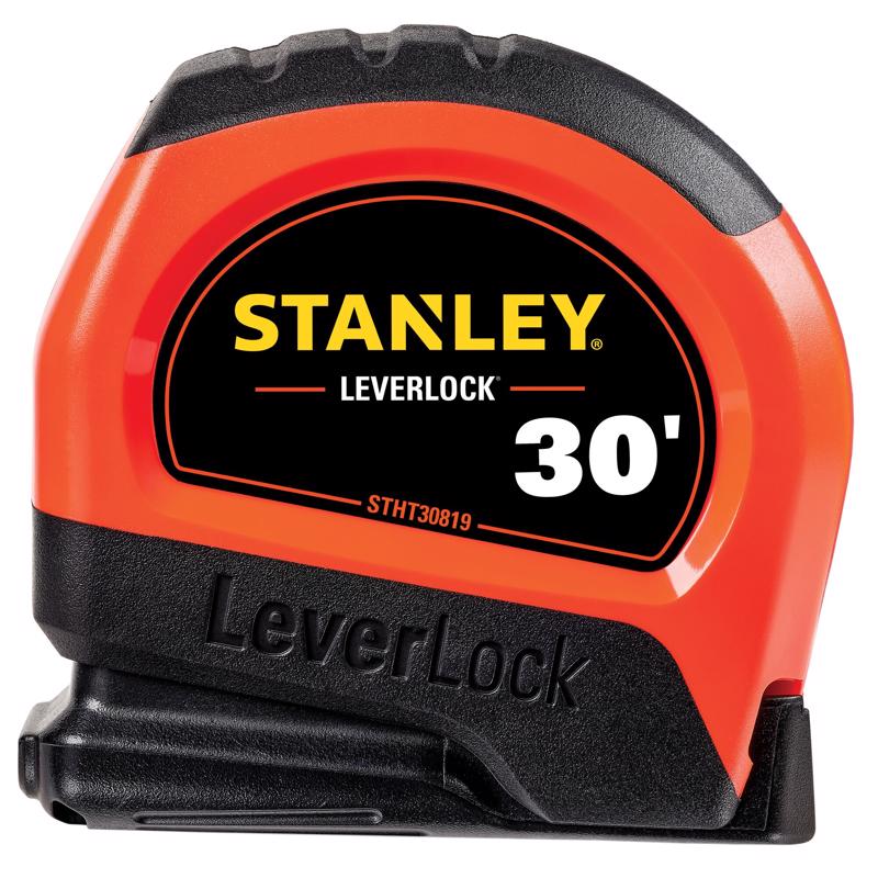 Stanley LeverLock 30 ft. L X 1 in. W Compact Tape Measure