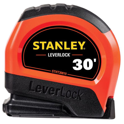Stanley LeverLock 30 ft. L X 1 in. W Compact Tape Measure