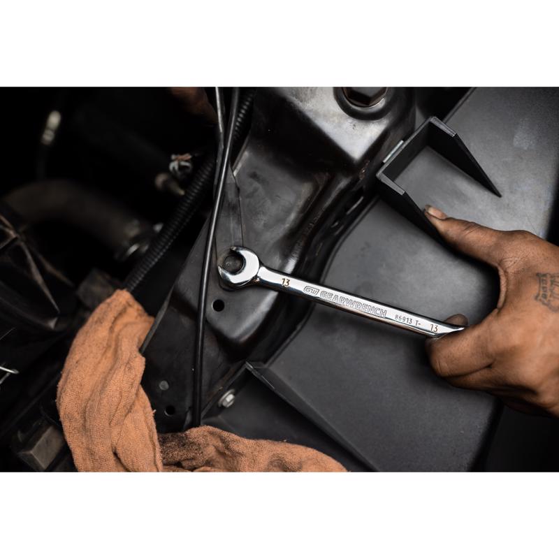 GEARWRENCH 15 mm 12 Point Metric Ratcheting Combination Wrench 7.87 in. L
