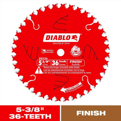 Diablo 5-3/8 in. D X 10 mm TiCo Hi-Density Carbide Trim Saw Blade 36 teeth