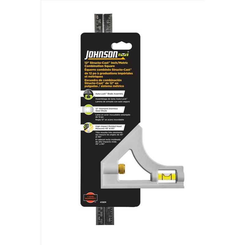 Johnson Structo-Cast 12 in. L X 4-7/8 in. H Steel Combination Square