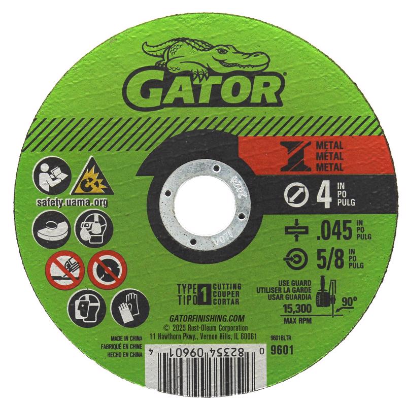 Gator 4 in. D X 5/8 in. Aluminum Oxide Cut-Off Wheel