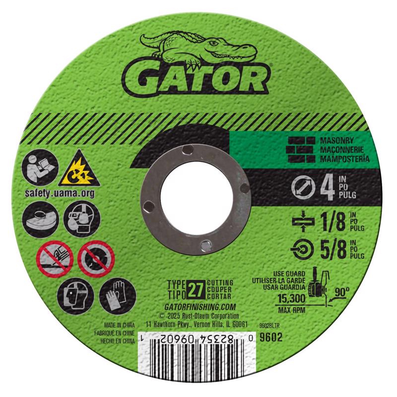 Gator 4 in. D X 5/8 in. Masonry Grinding Wheel
