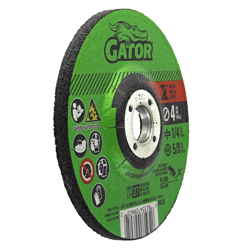 Gator 4 in. D X 5/8 Metal Grinding Wheel