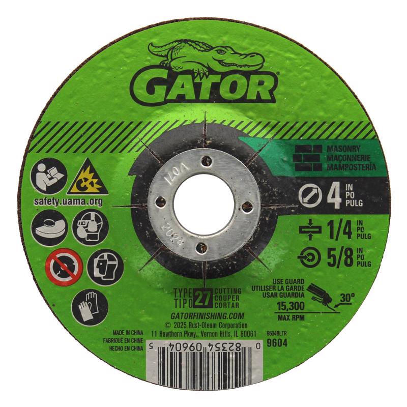 Gator 4 in. D X 5/8 in. Masonry Grinding Wheel