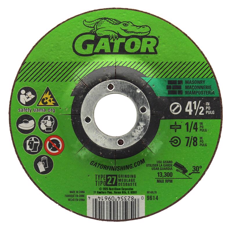 Gator 4-1/2 in. D X 7/8 in. Masonry Grinding Wheel