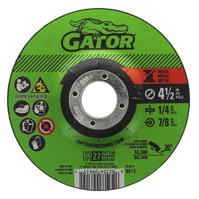 Gator 4-1/2 in. D X 7/8 in. Metal Grinding Wheel