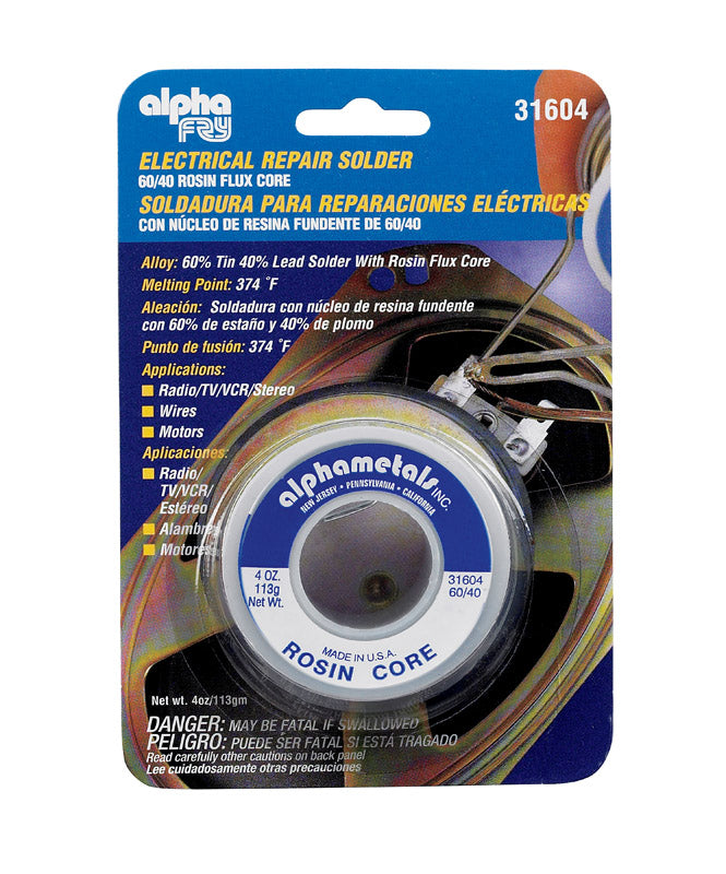 Alpha Fry 4 oz Repair Solder 0.06 in. D Tin/Lead 60/40