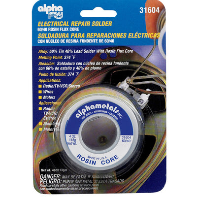 Alpha Fry 4 oz Repair Solder 0.06 in. D Tin/Lead 60/40
