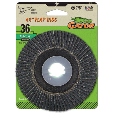 Gator 4-1/2 in. D X 7/8 in. Zirconia Aluminum Oxide Flap Disc 36 Grit
