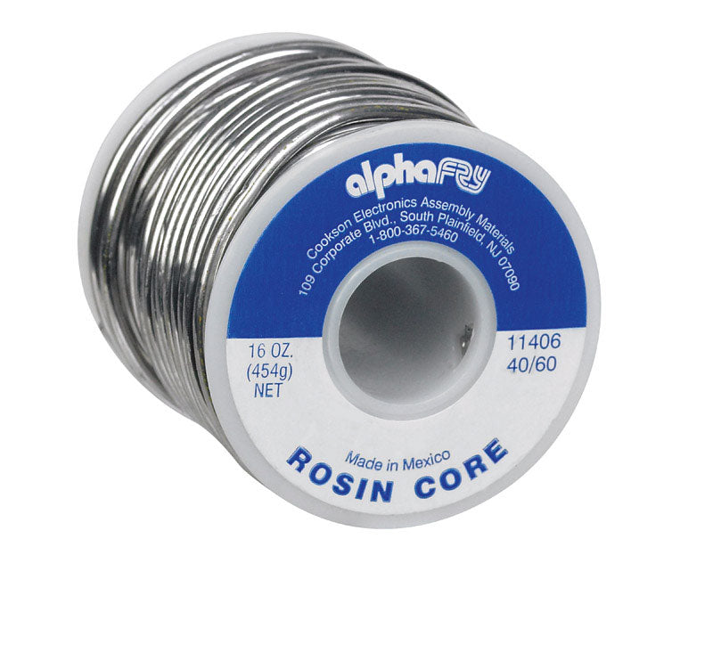 Alpha Fry 16 oz Rosin Core Solder Wire 0.09 in. D Tin/Lead 40/60