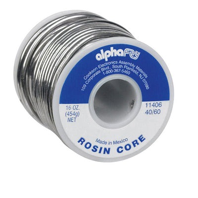 Alpha Fry 16 oz Rosin Core Solder Wire 0.09 in. D Tin/Lead 40/60