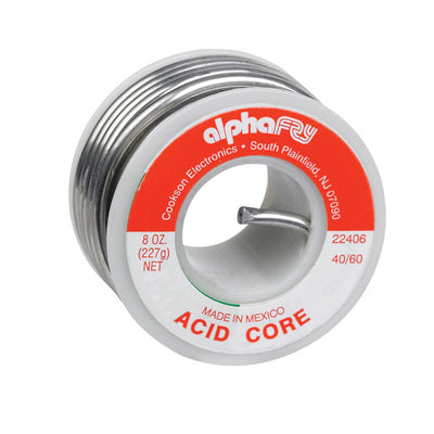Alpha Fry 8 oz Acid Core Wire Solder 0.125 in. D Tin/Lead 40/60