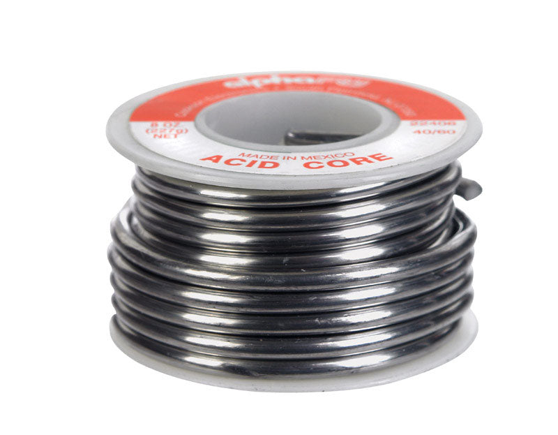 Alpha Fry 8 oz Acid Core Wire Solder 0.125 in. D Tin/Lead 40/60
