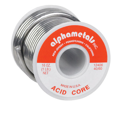 Alpha Fry 16 oz Acid Core Wire Solder 0.125 in. D Tin/Lead 40/60