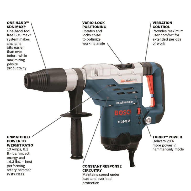 Bosch SDS-max 13 amps 1-5/8 in. Corded Combination Hammer Drill