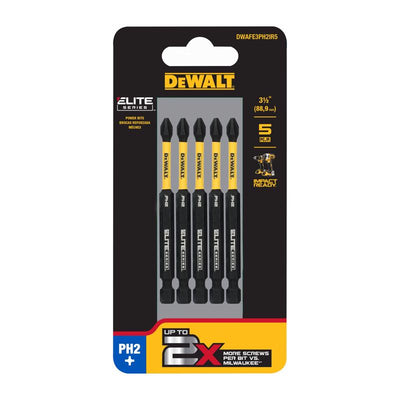 DeWalt FLEXTORQ Phillips #2 X 3-1/2 in. L Screwdriver Bit Steel 5 pc