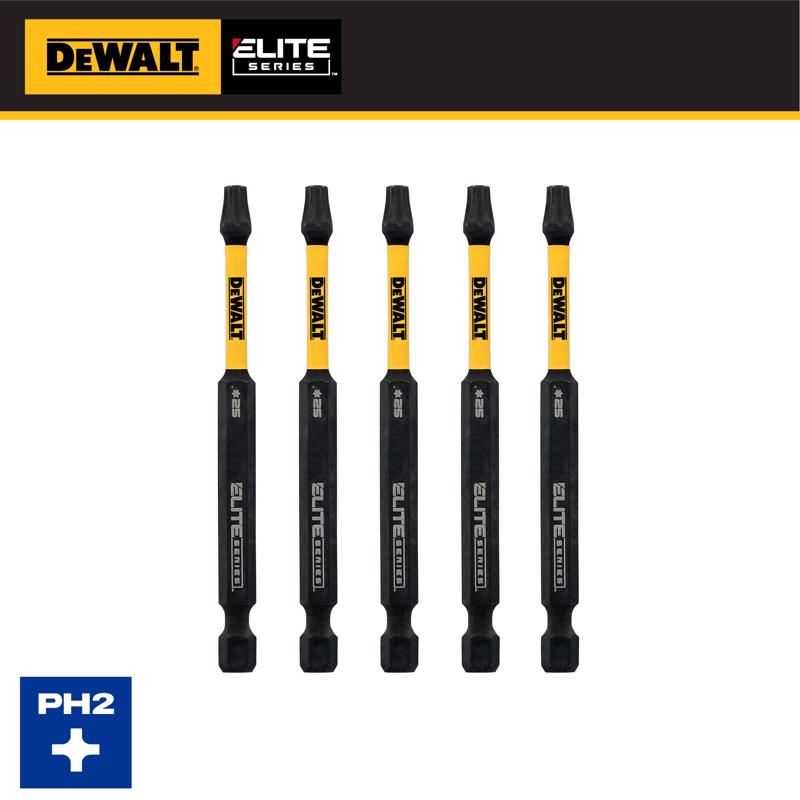 DeWalt FLEXTORQ Phillips #2 X 3-1/2 in. L Screwdriver Bit Steel 5 pc