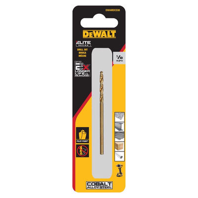 DeWalt ELITE SERIES 1/8 in. X 2 3/4 in. L Cobalt Steel Split Point Drill Bit Round Shank