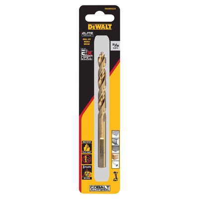 DeWalt ELITE SERIES 3/8 in. X 5 in. L Cobalt Steel Pilot Point Drill Bit Round Shank