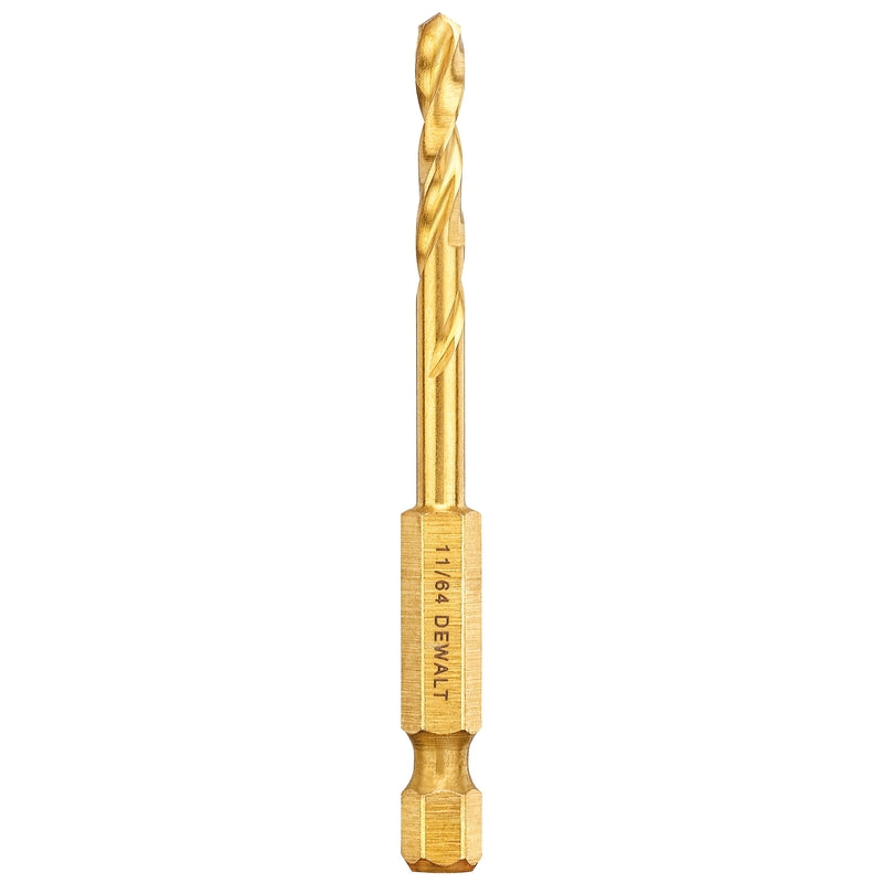 DeWalt Impact Ready 11/64 in. X 2-29/32 in. L High Speed Steel Drill Bit Quick-Change Hex Shank