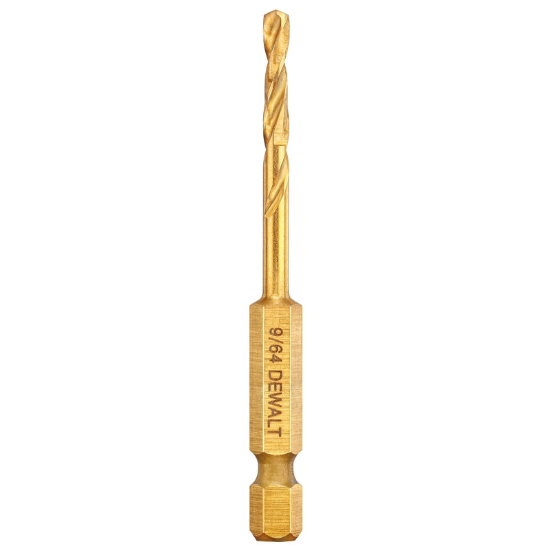 DeWalt Impact Ready 9/64 in. X 2-45/64 in. L High Speed Steel Drill Bit Quick-Change Hex Shank