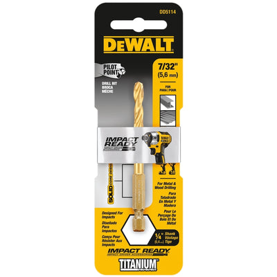 DeWalt Impact Ready 7/32 in. X 3-7/64 in. L High Speed Steel Drill Bit Quick-Change Hex Shank