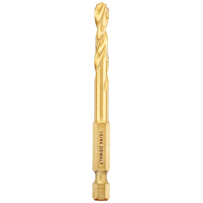 DeWalt Impact Ready 15/64 in. X 3-7/64 in. L High Speed Steel Drill Bit Quick-Change Hex Shank