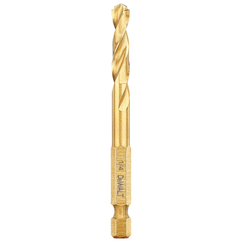 DeWalt Impact Ready 1/4 in. X 3-13/64 in. L High Speed Steel Drill Bit Quick-Change Hex Shank