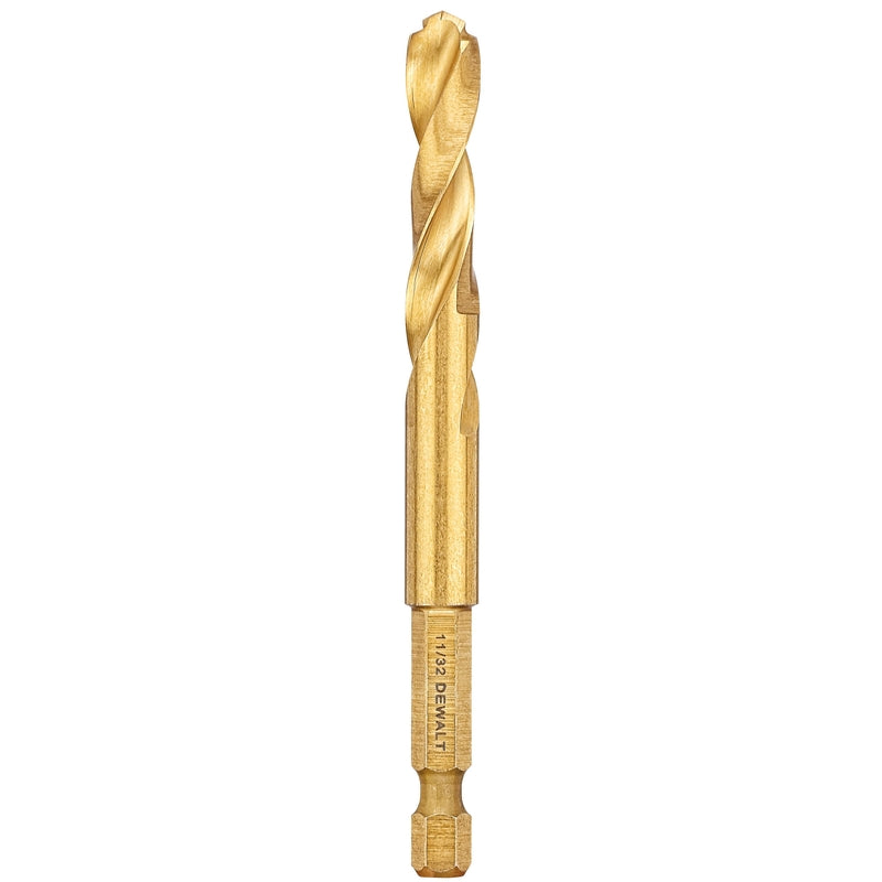 DeWalt Impact Ready 11/32 in. X 4 in. L High Speed Steel Drill Bit Quick-Change Hex Shank