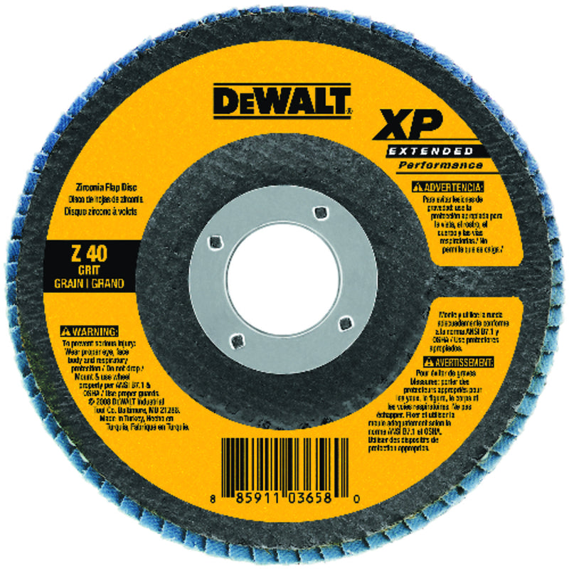 DeWalt XP 4-1/2 in. D X 7/8 in. Zirconia Flap Disc 40 Grit