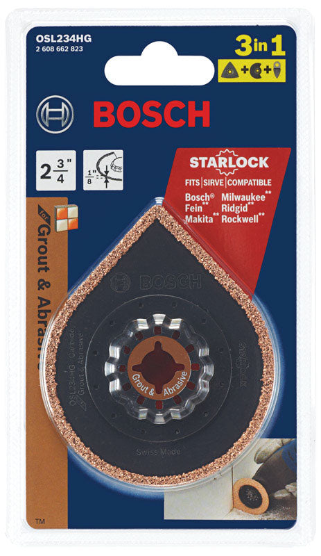 Bosch Starlock 2-1/2 in. X 4 in. L Carbide Grout Removal Blade