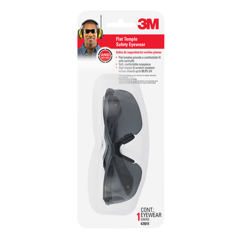 3M Safety Glasses Gray Lens Black/Gray Frame