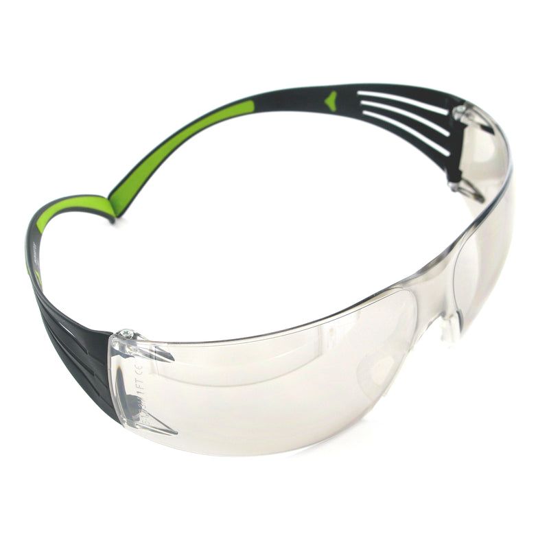 3M SecureFit Anti-Fog Safety Glasses Mirror Lens Black/Green Frame