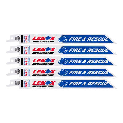 Lenox MULTIWOLF 8 in. Bi-Metal WAVE EDGE Reciprocating Saw Blade 10/14 TPI 5 pk