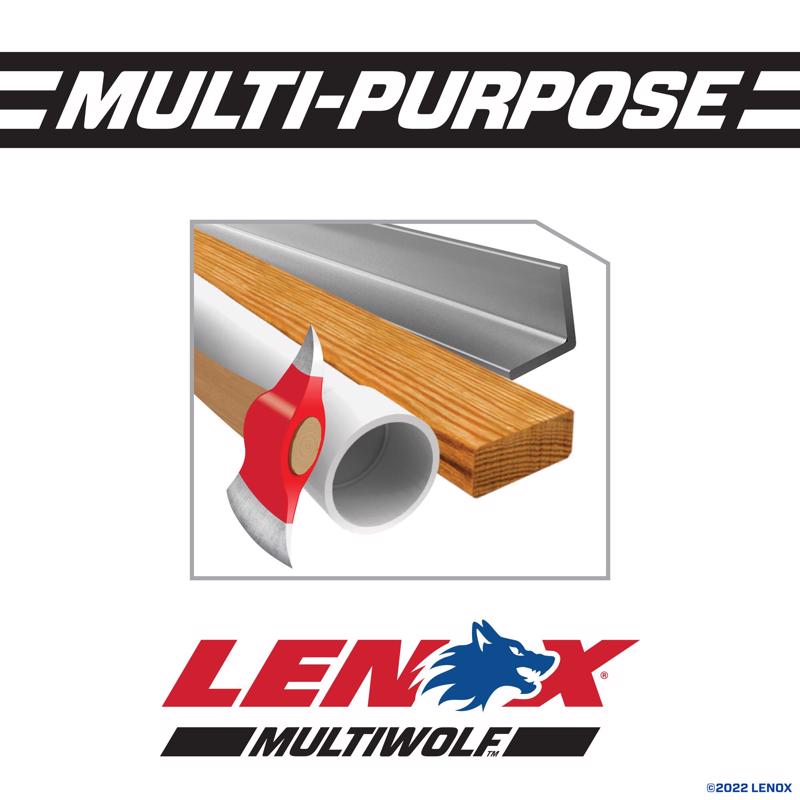 Lenox MULTIWOLF 8 in. Bi-Metal WAVE EDGE Reciprocating Saw Blade 10/14 TPI 5 pk