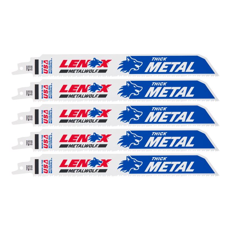 Lenox METALWOLF 9 in. Bi-Metal WAVE EDGE Reciprocating Saw Blade 10 TPI 5 pk