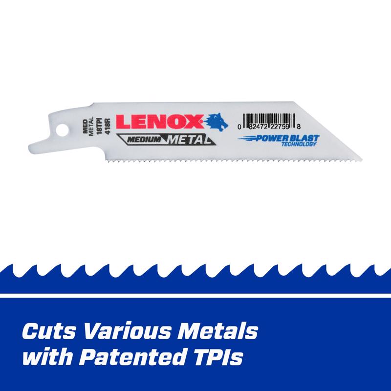 Lenox METALWOLF 4 in. Bi-Metal WAVE EDGE Reciprocating Saw Blade 18 TPI 1 blade