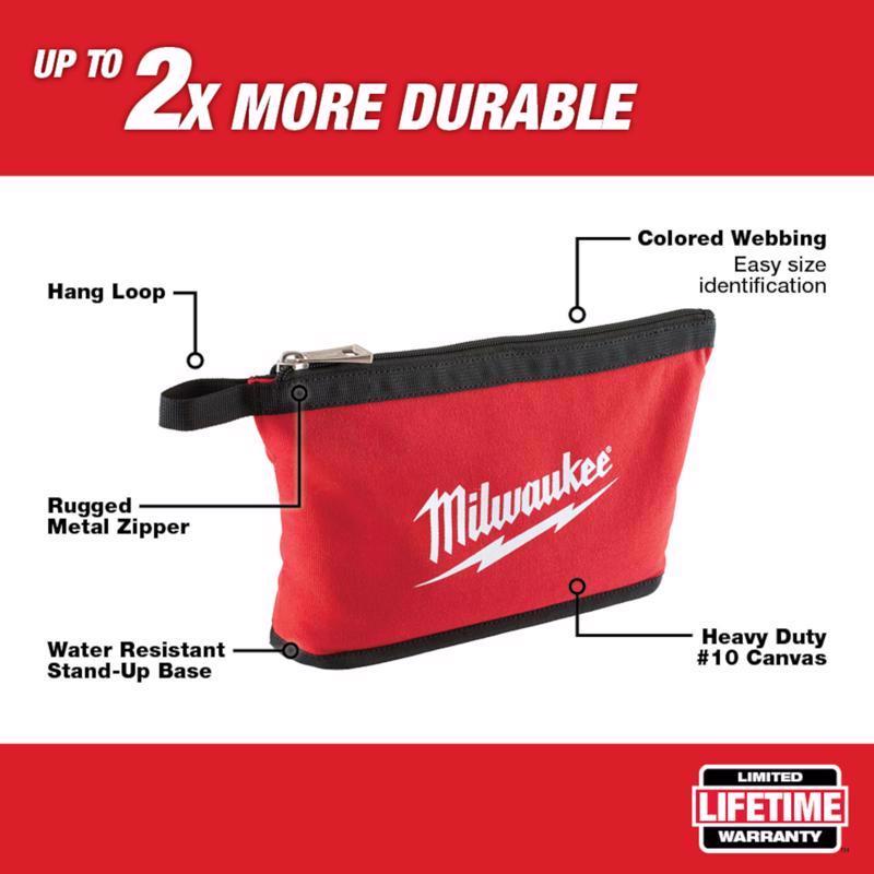 Milwaukee Canvas Tool Pouch 1 pocket Red