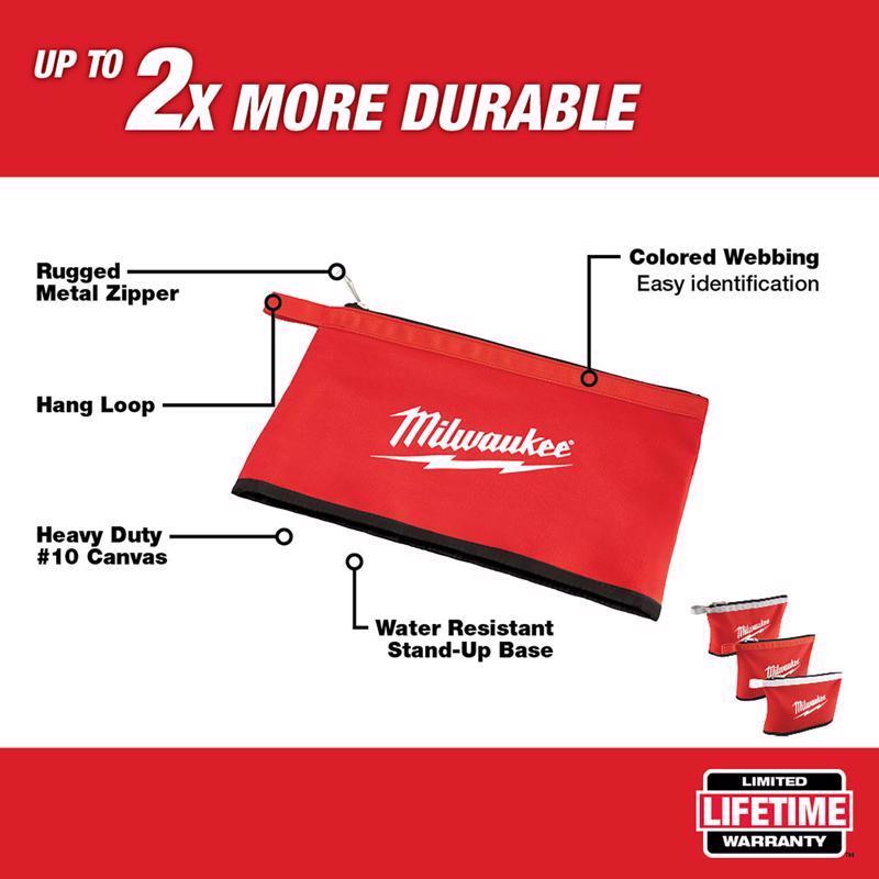 Milwaukee Canvas Tool Pouch Red 3 pc