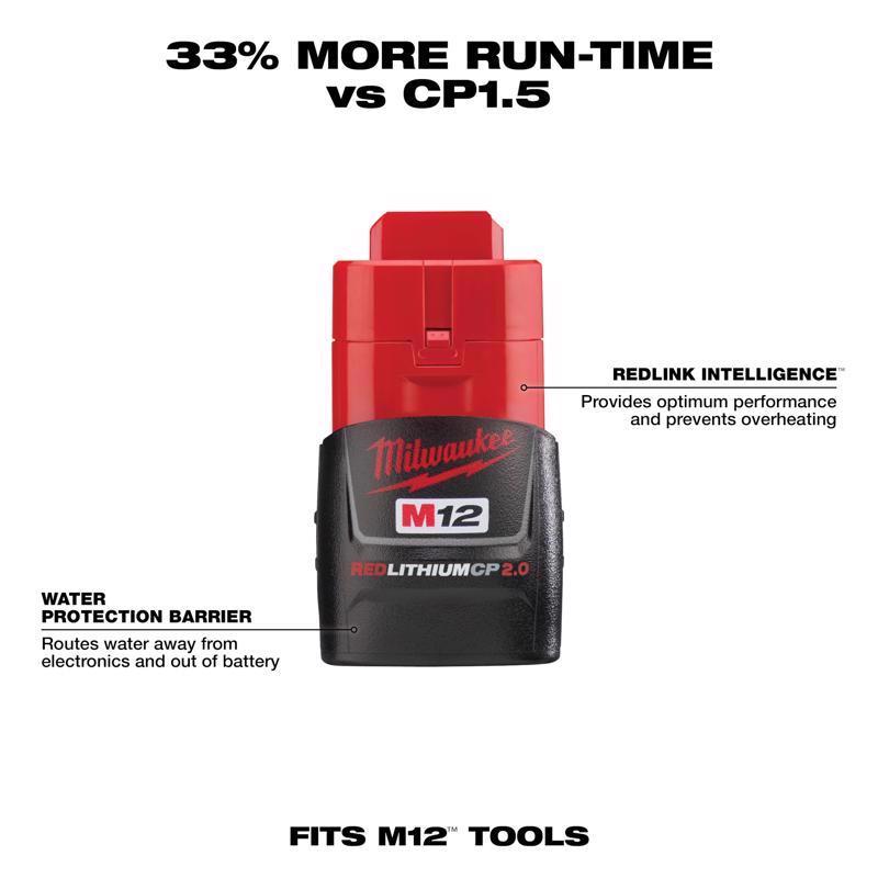 Milwaukee M12 RedLithium CP 2 Ah Lithium-Ion Battery Pack