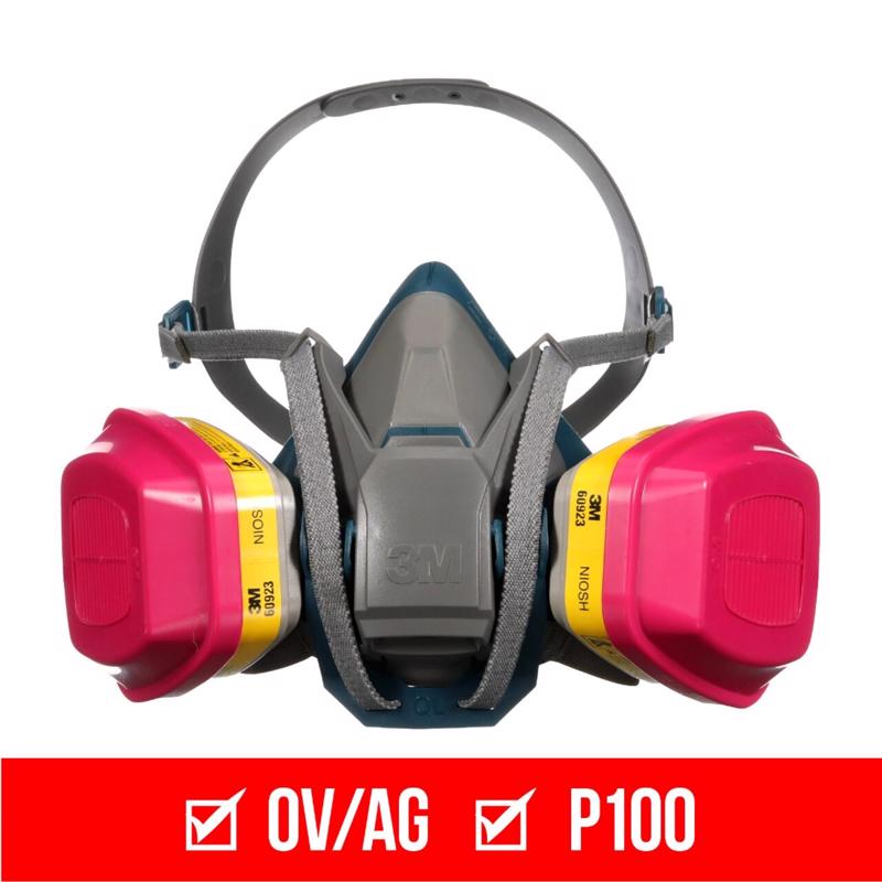 3M P100 Multi-Purpose Half Face Respirator Pro-Series Blue M