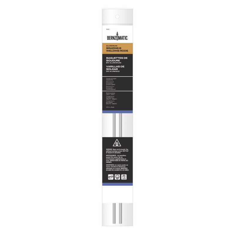 Bernzomatic 1/5 in. D X 12 in. L Aluminum Welding Rods 2 pk