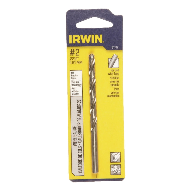 Irwin #2 X 3-7/8 in. L High Speed Steel Wire Gauge Bit Straight Shank