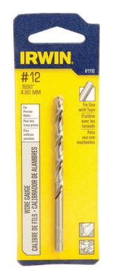 Irwin #12 X 3-1/2 in. L High Speed Steel Wire Gauge Bit Straight Shank