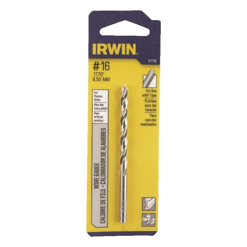 Irwin #16 X 3-3/8 in. L High Speed Steel Wire Gauge Bit Straight Shank