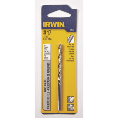 Irwin #17 X 3-3/8 in. L High Speed Steel Wire Gauge Bit Straight Shank