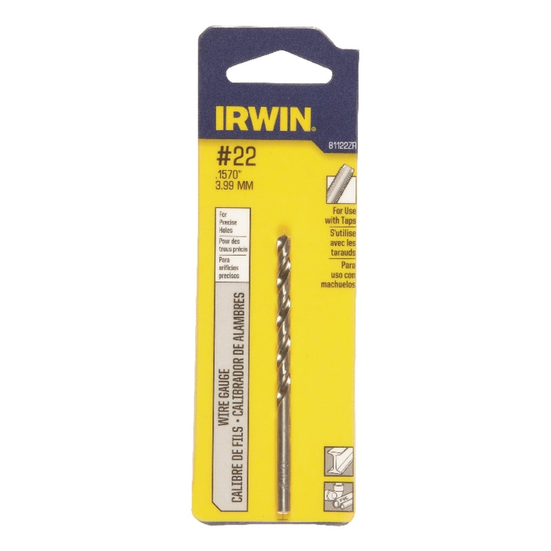 Irwin #22 X 3-1/8 in. L High Speed Steel Wire Gauge Bit Straight Shank