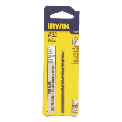 Irwin #22 X 3-1/8 in. L High Speed Steel Wire Gauge Bit Straight Shank